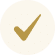 Checkmark inside a beige circle indicating approval or completion